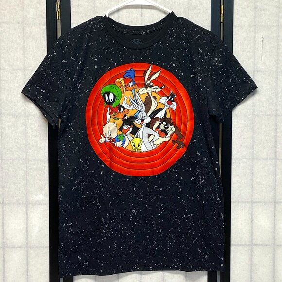 Warner Bros. Other - Looney Tunes Graphic Tee Black Speckle M Short Sleeve WB Cartoon Character Shirt
